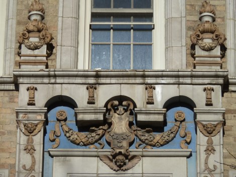 Details of the window surrounds at 24 Fifth Avenue.