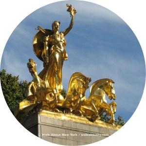 Walk About New York, Five Squares and a Circle Tour, USS Maine Memorial Monument, Columbus Circle, Columbia Triumphant, New York City, Walking Tour, Guide Walking Tour