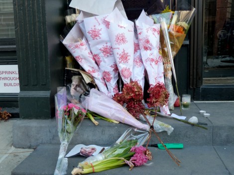 Tribute to actor/director Philip Seymour Hoffman, 33 Bethune Street, Greenwich Village.