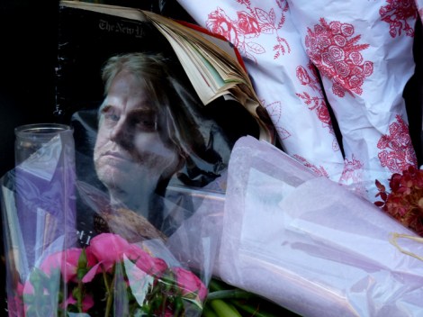 Tribute to actor/director Philip Seymour Hoffman, 33 Bethune Street, Greenwich Village.