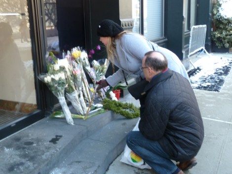 Tribute to actor/director Philip Seymour Hoffman, 33 Bethune Street, Greenwich Village.