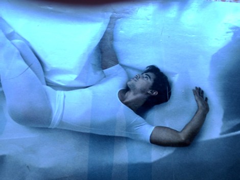 Promenade Level of the David H. Koch Theater covered by JR’s eye dancers.