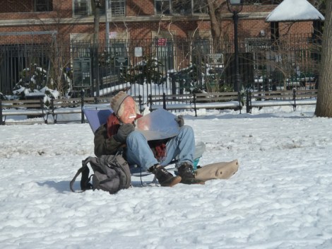 Washington Square Park: good for sun worshipping in all kinds of weather.