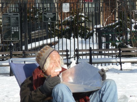 Washington Square Park: good for sun worshipping in all kinds of weather.