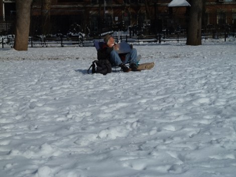Washington Square Park: good for sun worshipping in all kinds of weather.
