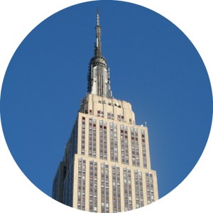 Empire State Building, blue sky, New York