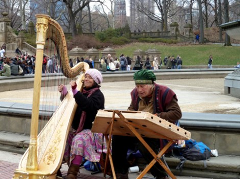 Harp, dulcimer, Bethesda Fountain, Central Park