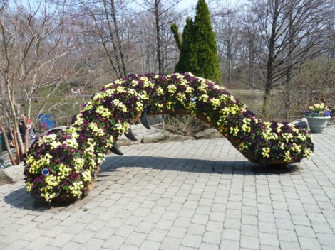 New York Botanical Garden, everett childrens’ garden, adventure, worm topiaries