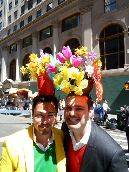 Easter Parade, Easter bonnet, New York, Fifth Avenue, Easter pails, flowers gay men