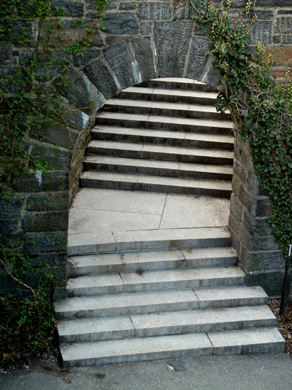 Fort Tryon Park, Hudson River, Manhattan, Steps, Archway