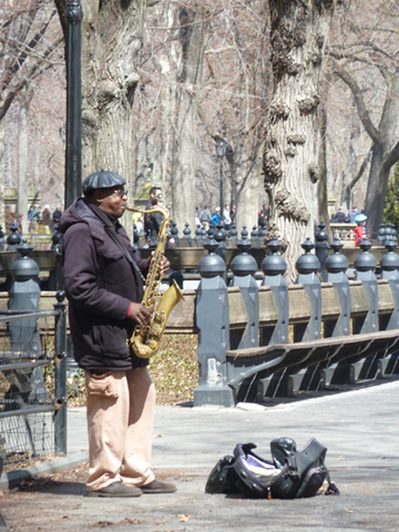 Saxophone, musician, Central Park, New York