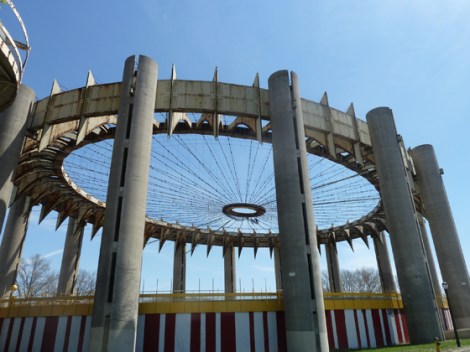 Flushing Meadows Corona Park, World’s Fair, 1964, 1939, New York State Pavilion, Philip Johnson, mosaic