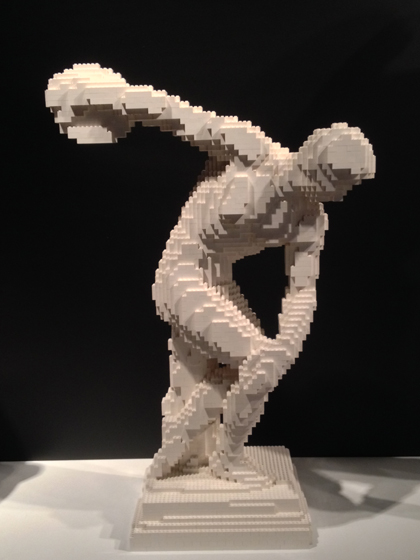 Lego, Nathan Sawaya, Discovery Center, Times Square, discus thrower