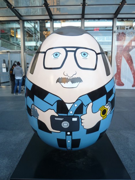 Fabergé egg hunt, camera, self-portrait, eye glasses, April, Easter egg, Time Warner, Columbus Circle