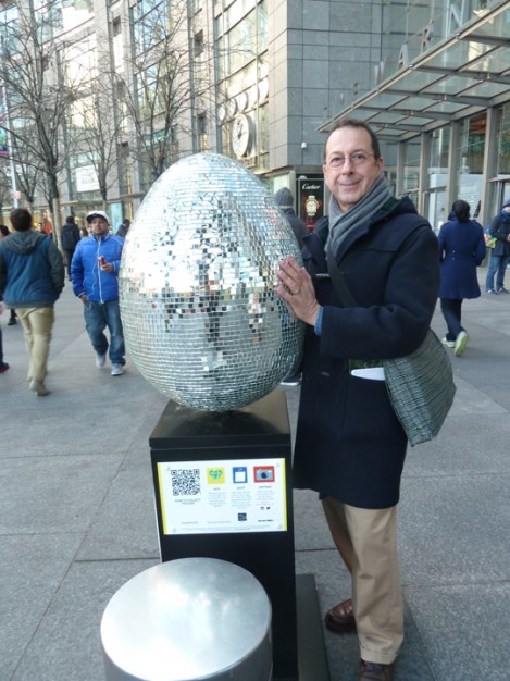 Fabergé egg hunt, disco, mirrors, April, Easter egg, Time Warner, Columbus Circle