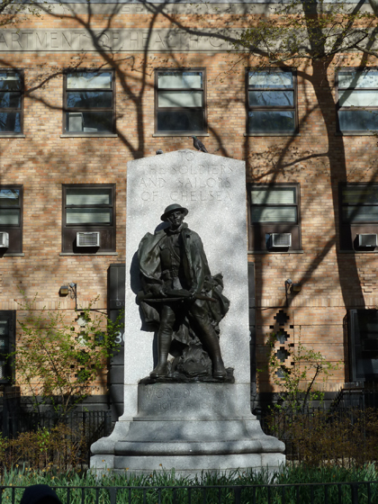World War I, Chelsea Park, New York City, Doughboy, Monument, Memorial, Philip Martiny, Doughboy, Bronze, Granite, Stele, Rifle