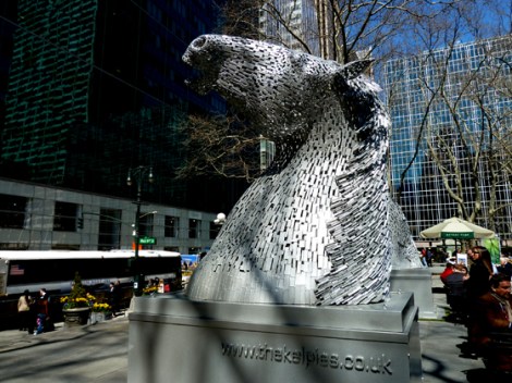 Bryant Park, The Kelpies, Tartan Week, Scottish, Falkirk, Helix Parkland, Fountain Terrace, Horses, Horse Heads, Steel, Models, Maquettes