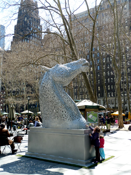 Bryant Park, The Kelpies, Tartan Week, Scottish, Falkirk, Helix Parkland, Fountain Terrace, Horses, Horse Heads, Steel, Models, Maquettes