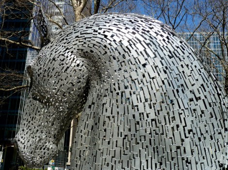 Bryant Park, The Kelpies, Tartan Week, Scottish, Falkirk, Helix Parkland, Fountain Terrace, Horses, Horse Heads, Steel, Models, Maquettes