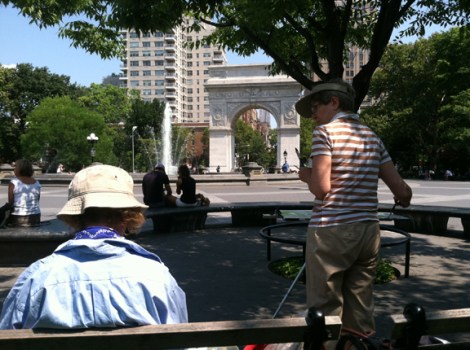 Watercolors, Washington Square Park, Greenwich Village, Painting, En plein air, Washington Arch, Stanford White, Saxophone, Greenwich Village Walking Tour, New York University, Stanford White, Giuseppe Garibaldi