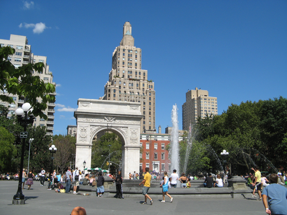Five Squares & a Circle Tour, Greenwich Village, Washington Square Park, Washington Arch, Washington Square Fountain, One Fifth Avenue, New York University, New York City