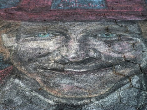 Washington Square Park, Robin Williams, Chalk, Portrait, Ephemeral, Waiting for Godot, Steve Martin, Greenwich Village, Hat, Smile, Lincoln Center, 1988 “In America they really do mythologize people when they die.” —Robin Williams (1952–2014) Let the mythologizing begin! I found this portrait in chalk of Robin Williams on the pavement near the Washington Arch in Washington Square Park. The ephemeral nature of the medium, plus heavily-trafficked location, ensures that this loving tribute will not be with us for long. It serves as a metaphor of Mr. Williams’ life and for our own. Without a doubt this is a recognizable likeness of Mr. Williams. Is the likeness a film character of his? I must admit that the only film starring him that I have seen is The Birdcage. What with the hat, he resembles Estragon, the character he portrayed in Lincoln Center’s 1988 production of Waiting for Godot. Steve Martin played the other main character, Vladimir. “You’re only given a little spark of madness. You mustn’t lose it.” —Robin Williams “Reality is just a crutch for people who can't cope with drugs.” —Robin Williams “Comedy is acting out optimism.” —Robin Williams “Spring is nature's way of saying, ‘Let’s party!’ ” —Robin Williams