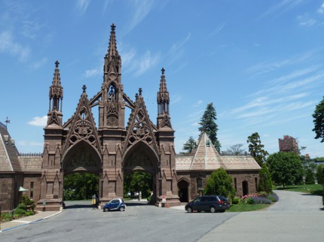 Green-Wood Cemetery, Brooklyn, Gay Graves, Gothic Gates, Richard Upjohn, Leonard Bernstein, Louis Moreau Gottschalk, Violet Oakley, Emma Stebbins, Fred Ebb, Hiking Tour, LGBT, National Historic Landmark, Gay, Graves, Paul Jabara