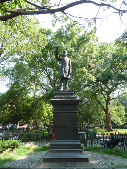 Labor Day, Tompkins Square Park, East Village, Samuel S. Cox, Louise Lawson, Ohio, U.S. Postal Service, Postal Workers, Paid Vacation, New York, Bronze, Sculpture, Sunset, Labor Victory