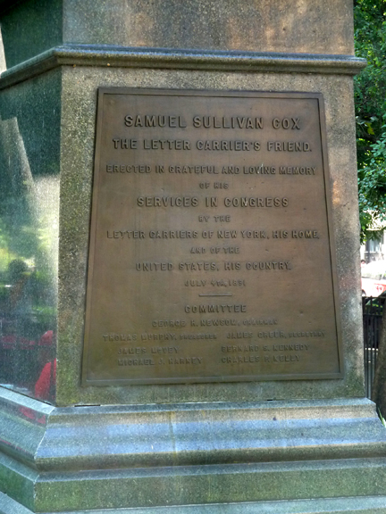 Labor Day, Tompkins Square Park, East Village, Samuel S. Cox, Louise Lawson, Ohio, U.S. Postal Service, Postal Workers, Paid Vacation, New York, Bronze, Sculpture, Sunset, Labor Victory