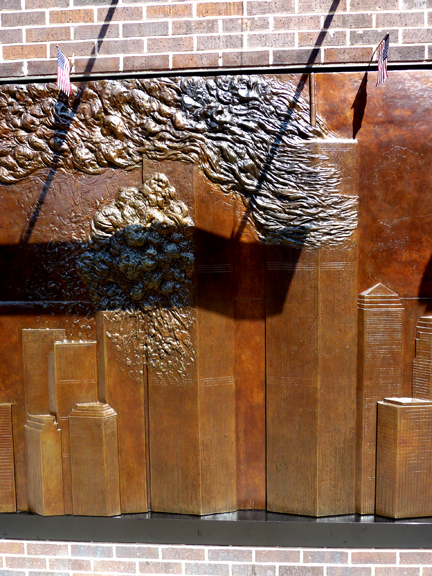 9-11, FDNY 9|11 Memorial Wall, Ground Zero, Bas-Relief, Bronze, Holland & Knight, Twin Towers, the Ten House, World Trade Center, Fire Department of New York