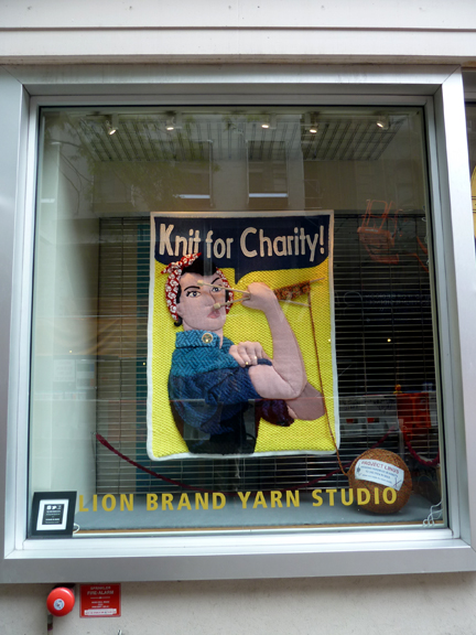 Knitting, Lion Brand Yarn Studio, Rosie the Riveter, 34 West 15th Street, Project Linus