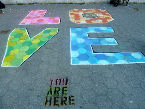 Chalk, Union Square, Five Squares and a Circle Tour, Union Square Park, New York City, Mark Panzarino, Mark Panz, Artist for Hire, Sidewalk, Pavement, Walking Tour
