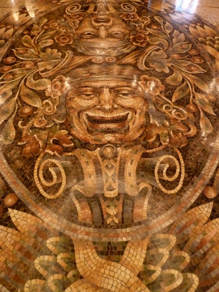 The Lyric Theater’s Comedy-Tragedy floor mosaic.