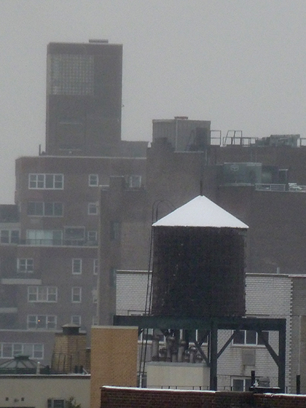 Water Tank, New York City, Roof, Snow, Skyline, Wood, Water, Tank