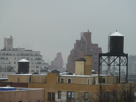 Water Tank, New York City, Roof, Snow, Skyline, Wood, Water, Tank