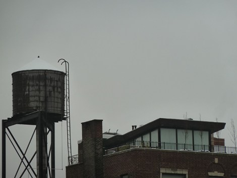 Water Tank, New York City, Roof, Snow, Skyline, Wood, Water, Tank