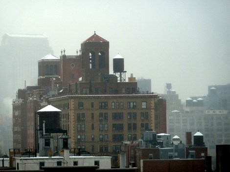 Water Tank, New York City, Roof, Snow, Skyline, Wood, Water, Tank