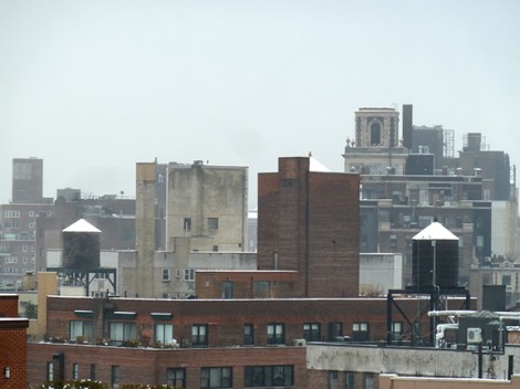 Water Tank, New York City, Roof, Snow, Skyline, Wood, Water, Tank