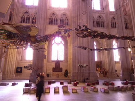 Xu Bing, St. John the Divine, Phoenix, Feng, Huang, Cathedral, China, New York, Birds, Nave, Gothic Revival, Junk, Art