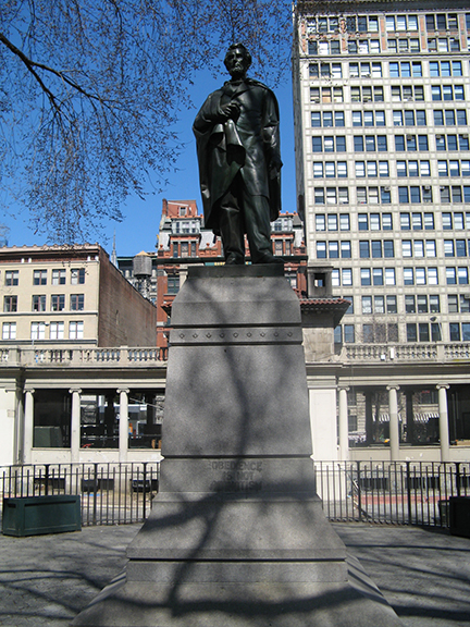 Abraham Lincoln, Union Square Park, George Washington, Independence Staff, Henry Kirke Brown, Lincoln Building, the Great Emancipator, Fiorello H. La Guardia, Bronze, Sculpture