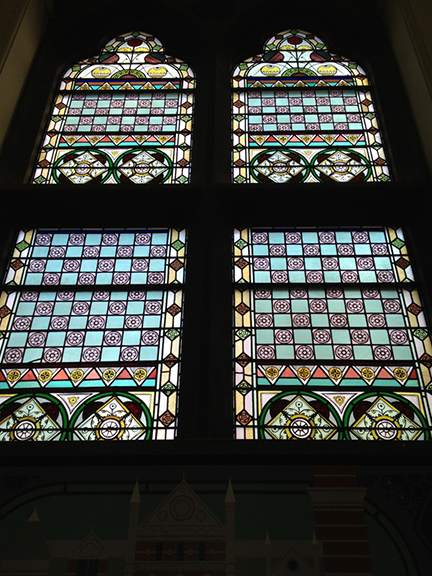 Jefferson Market Library, Library, Greenwich Village, Jefferson Market Courthouse, Courthouse, Stained Glass Window, Stained Glass, Victorian Gothic, handmaiden of architecture, New York Public Library, New York,