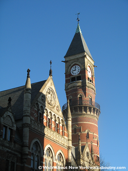 Jefferson Market Library, New York, Greenwich Village, Third Judicial District Courthouse, Calvert Vaux, Victorian Gothic, Henry Thaw, Murder Trial, Stanford White, Evelyn Nesbit, Ada Louise Huxtable, clock tower