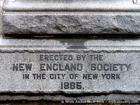 Central Park, John Quincy Adams Ward, Central Park Walking Tour, New York, Cherry Trees, Bronze, Granite, Richard Morris Hunt, Spring, Flowers, Walk About New York, Pilgrim, Puritan, New England Society, 1885