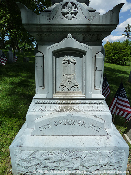 Green-Wood Cemetery, Brooklyn, Clarence McKenzie, Civil War, Drummer Boy, Zinc, Gay Graves Tour, Memorial Day,