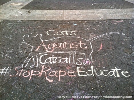 #stoprapeeducate, Washington Square, New York University, Chalk, Rape, Message, Park, Student., NYU