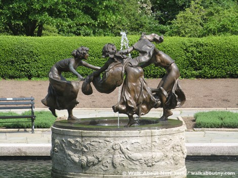 Central Park, Conservatory Garden, Samuel Untermyer, Yonkers, Untermyer Gardens, Untermyer Fountain, Three Dancing Maidens, Hitler, Bronze, Sculpture