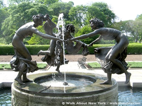 Central Park, Conservatory Garden, Samuel Untermyer, Yonkers, Untermyer Gardens, Untermyer Fountain, Three Dancing Maidens, Hitler, Bronze, Sculpture