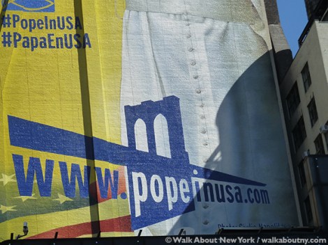 Pope Francis, Papal Visit, New York City, Painted Mural, September 2015, Follow the Pope,