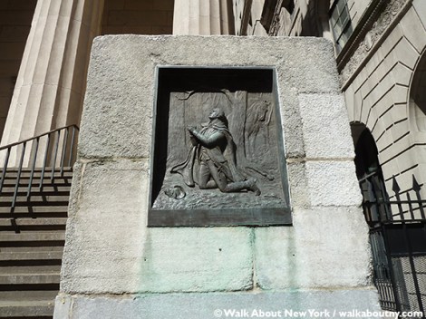 George Washington, Federal Hall, Earnest Prayer, Bronze Relief, Wall Street, Veteran’s Day, James E. Kelly