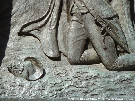 George Washington, Federal Hall, Earnest Prayer, Bronze Relief, Wall Street, Veteran’s Day, James E. Kelly